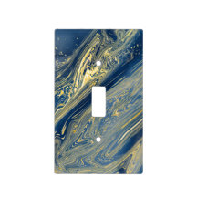 Blue and gold metallic Light Switch Cover