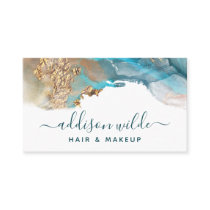 Blue And Gold Modern Art Liquid Watercolor Ink Business Card Blue And Gold Modern Art Liquid Watercolor Ink Business Card