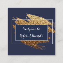 Blue and Gold Modern design refer a friend