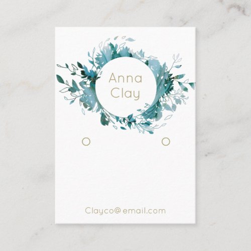 Blue and Gold Modern minimalist Earring Display Business Card