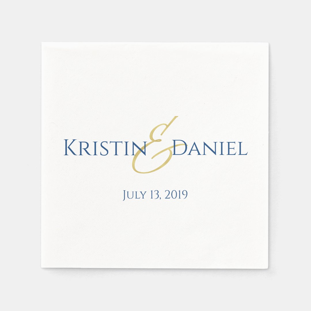 Blue and Gold Napkins Zazzle