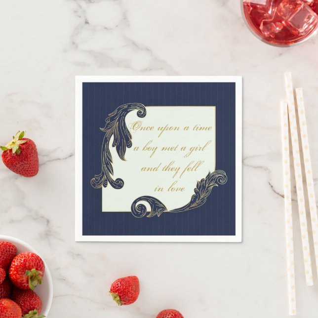 Blue and Gold Napkins (Insitu)