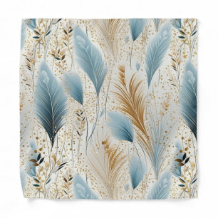 Blue and Gold Pampas Grass Bandana