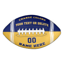 Blue and Gold Personalized Footballs or Your Color Blue and Gold Personalized Footballs or Your Color