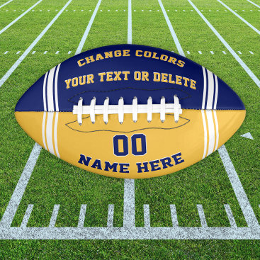 Blue and Gold Personalized Footballs or Your Color