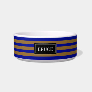 blue and gold personalized new pet bowl