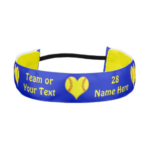 Blue and Gold Personalized Softball Headbands
