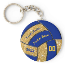Blue and Gold Personalized Volleyball Team Gifts Keychain Blue and Gold Personalized Volleyball Team Gifts Keychain
