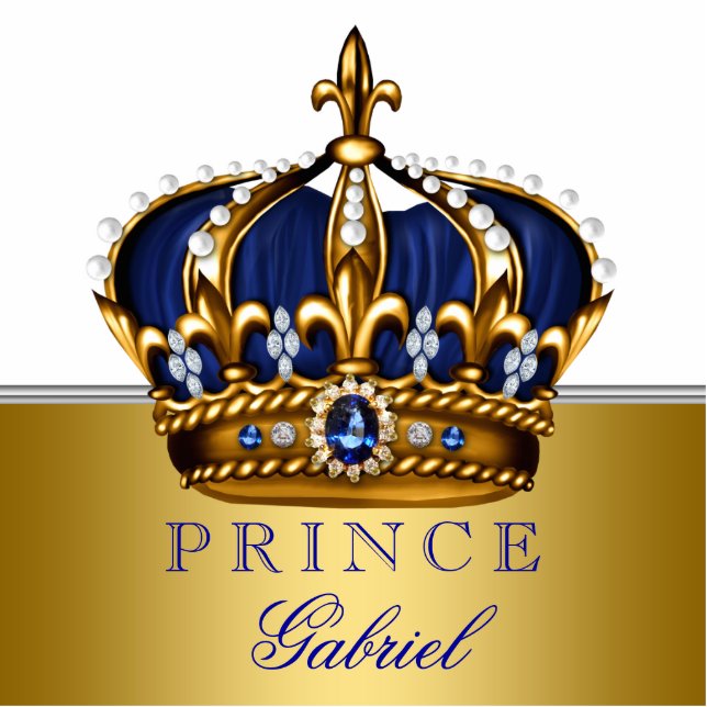 Blue and Gold Prince Baby Shower Cutout (Front)