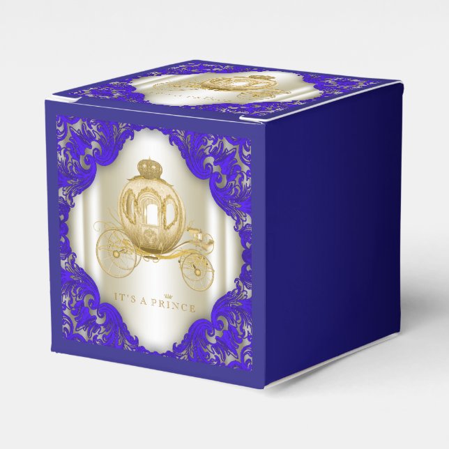 Blue and Gold Prince Favor Boxes (Front Side)