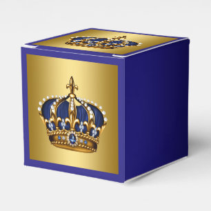 Blue and Gold Prince Favor Boxes