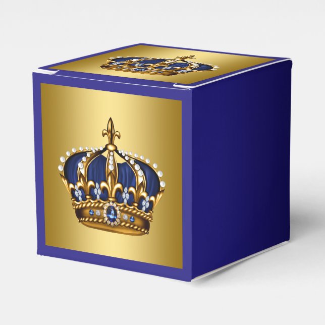 Blue and Gold Prince Favor Boxes (Front Side)
