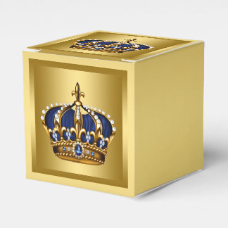 Blue and Gold Prince Favor Boxes