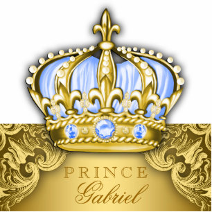 Blue and Gold Prince Table Centerpiece Nursery Art Statuette