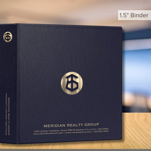 Blue and Gold Real Estate Binder 15_inch
