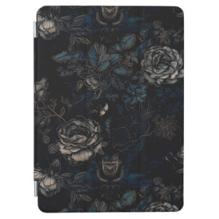 Blue and Gold Roses iPad Cover