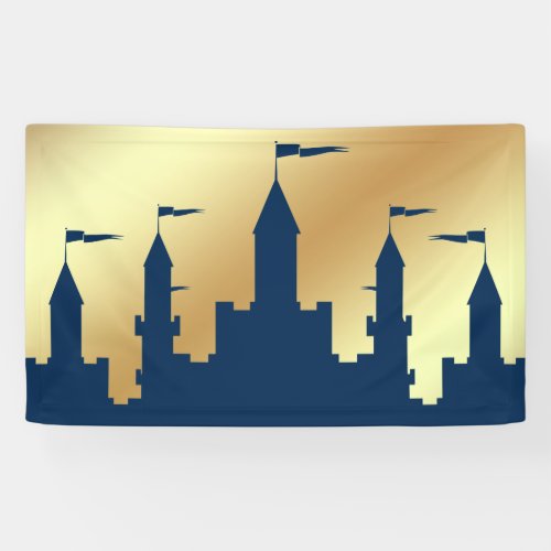 Blue and Gold Royal Prince Castle Banner