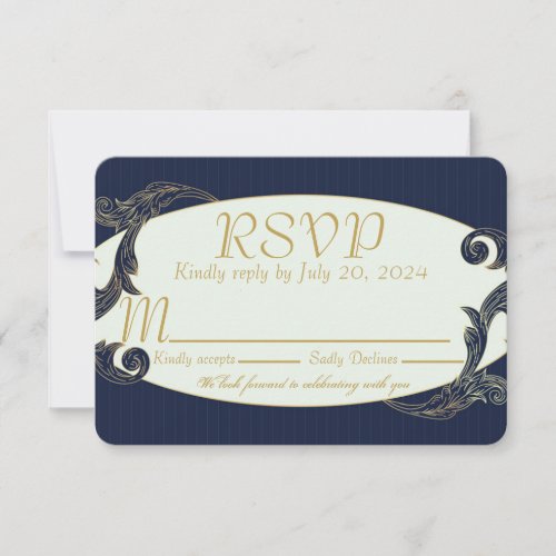 Blue and Gold RSVP Save The Date