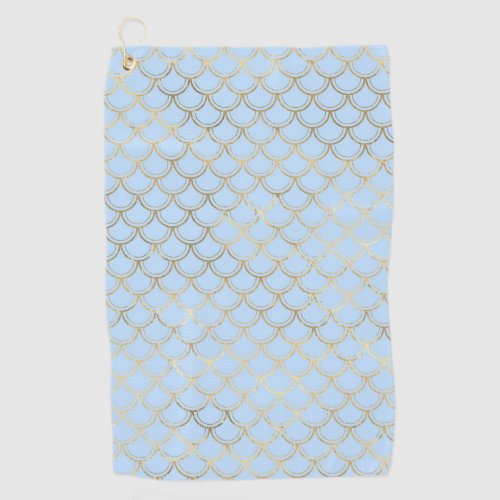 Blue and Gold Scale design Golf Towel