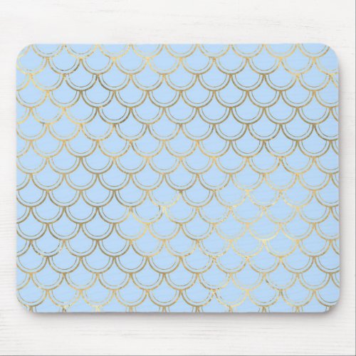 Blue and Gold Scale design Mouse Pad