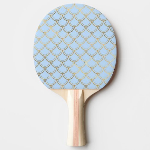 Blue and Gold Scale design Ping Pong Paddle