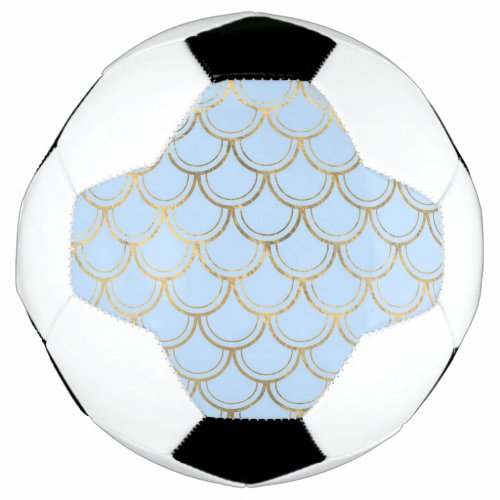 Blue and Gold Scale design Soccer Ball