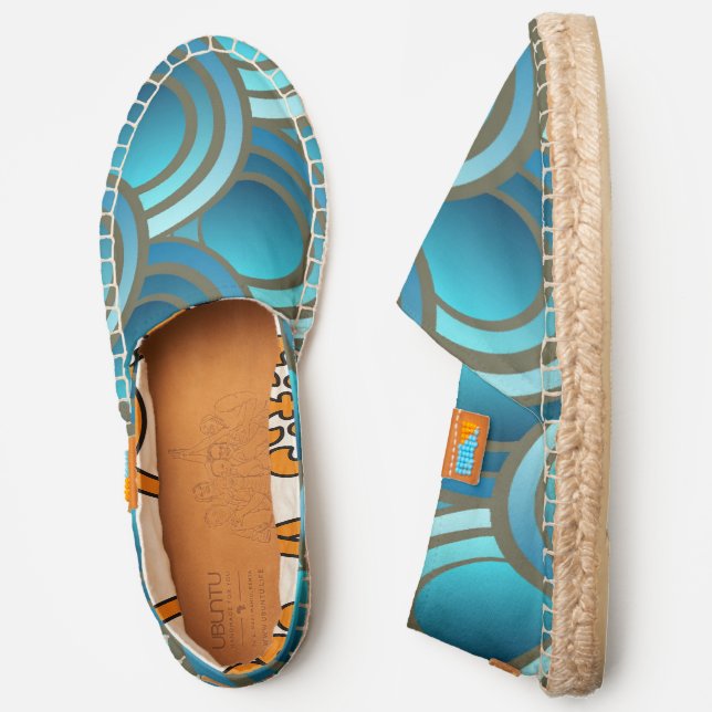 Blue and Gold Scales Pattern Espadrilles (Side)