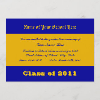 Blue and Gold School Colors Invitation