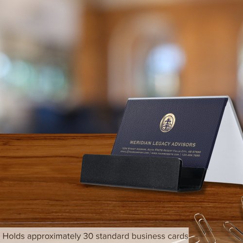 Blue and Gold Seal Logo Business Card Holder 