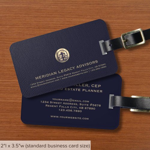 Blue and Gold Seal Logo Luggage Tag