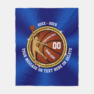 Blue and Gold Senior Night Basketball Gift Ideas Fleece Blanket