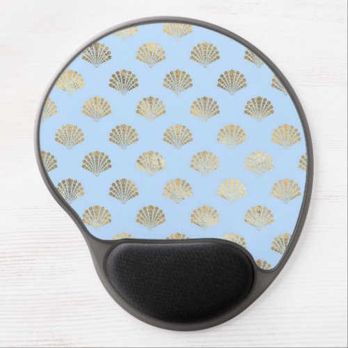 Blue and Gold Shell design Gel Mouse Pad