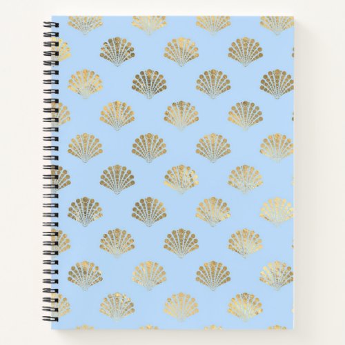 Blue and Gold Shell design Notebook