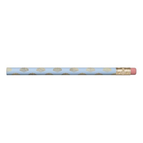 Blue and Gold Shell design Pencil