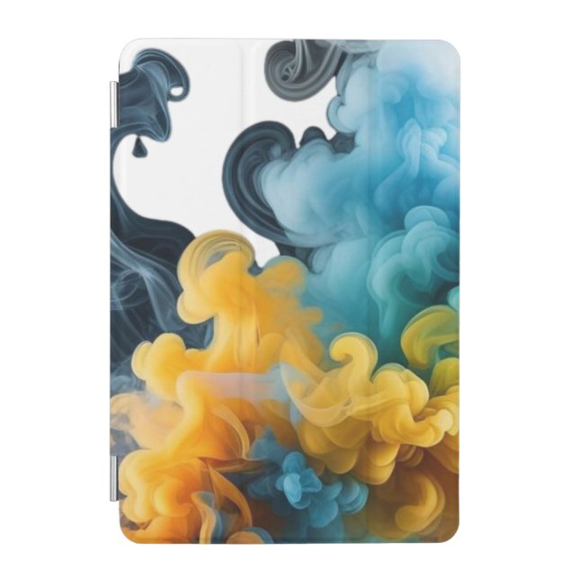 Blue and Gold Smoke Swirls – iPad Smart Cover (Front)