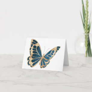 Blue and Gold Special Butterfly BLANK  Card