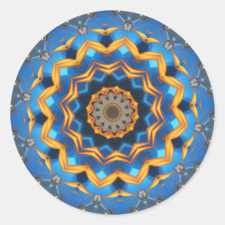 Blue and Gold Star Classic Round Sticker