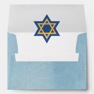 Blue and Gold Star of David design Envelope