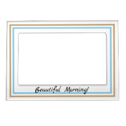 Blue and Gold Stripe on white with Quote Magnetic Frame