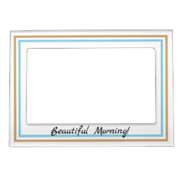 Blue and Gold Stripe on white with Quote Magnetic Frame
