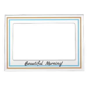 Blue and Gold Stripe on white with Quote Magnetic Frame
