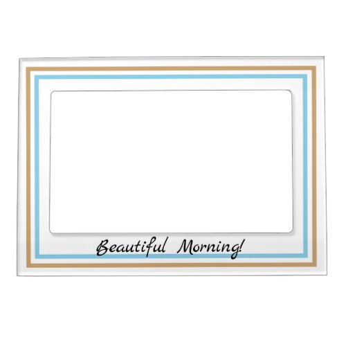 Blue and Gold Stripe on white with Quote Magnetic Frame