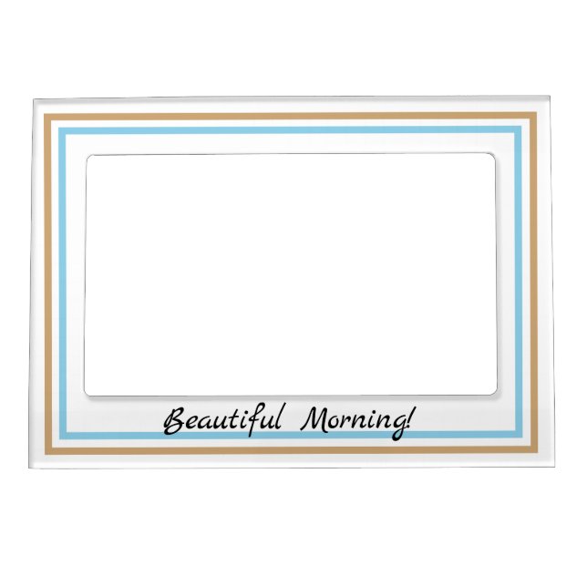 Blue and Gold Stripe on white with Quote Magnetic Frame (Front)