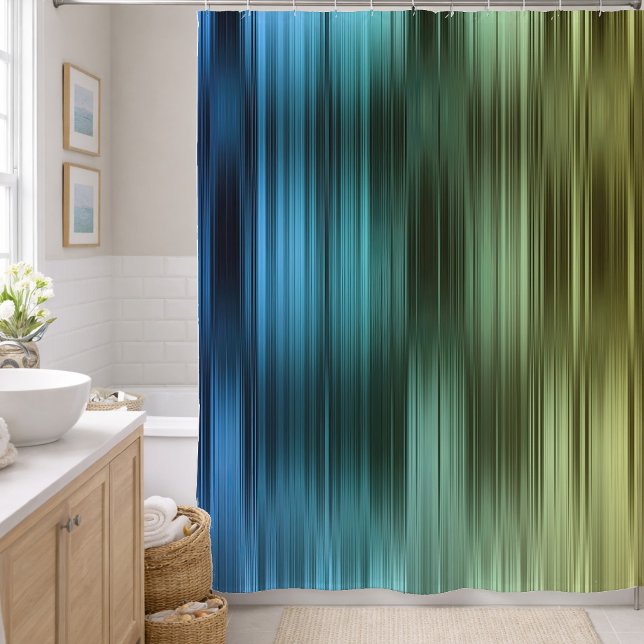 Blue and Gold Stripe Shower Curtain (Creator Uploaded)