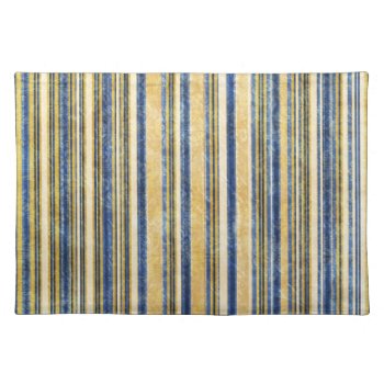 Blue And Gold Striped Cloth Placemat by JLBIMAGES at Zazzle