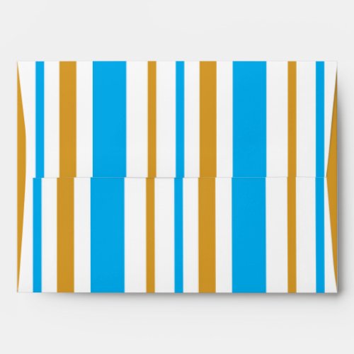 Blue and Gold Striped Party Invitation Envelope