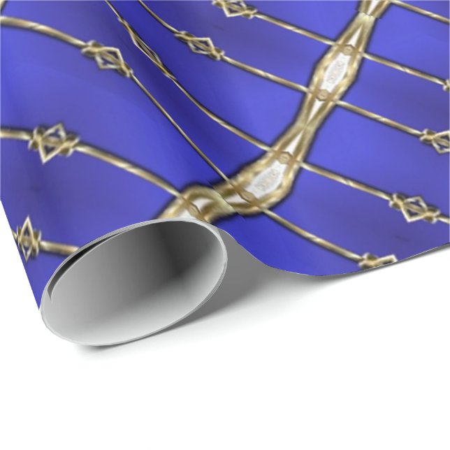 Blue and Gold Stripped Pattern Paper (Roll Corner)