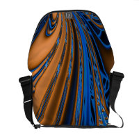 Blue and Gold Swirls Design Messenger Bag