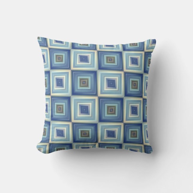 Blue and Gold Throw Pillow (Front)
