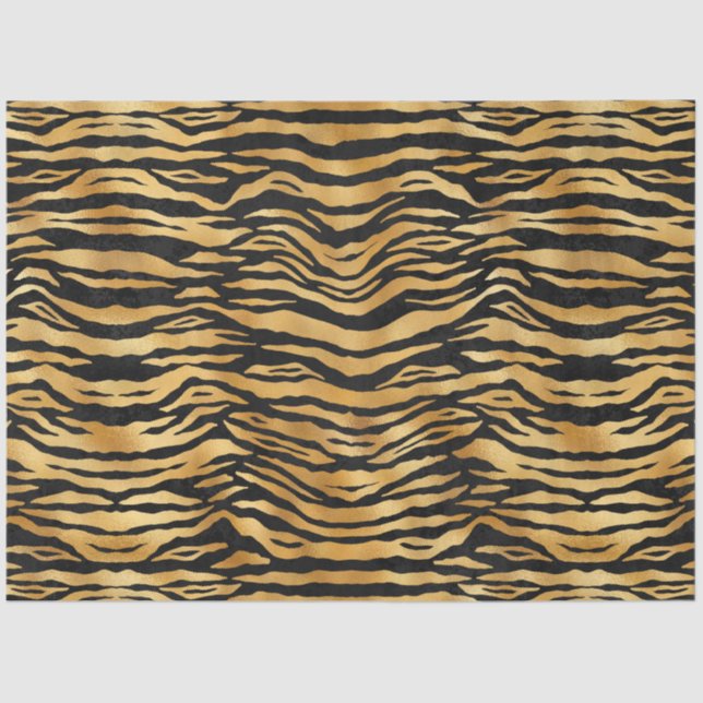 Blue and Gold Tiger Series Design 4 Tissue Paper (Front)